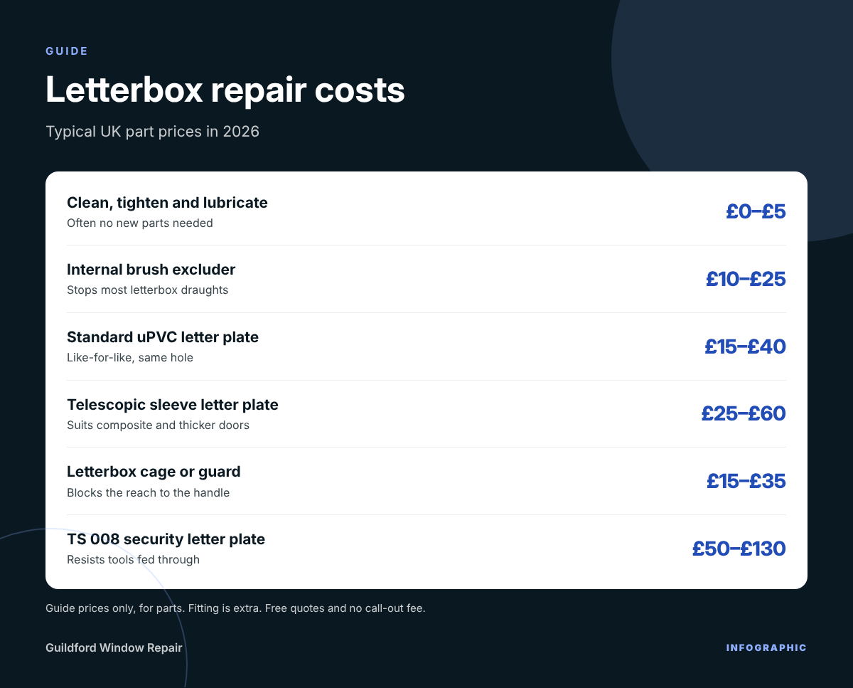 Letterbox repair costs – infographic